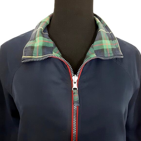 Vintage 80s Tartan Plaid Funnel Neck Jacket Reversible Full Zip Windbreaker Sz M - Picture 7 of 15